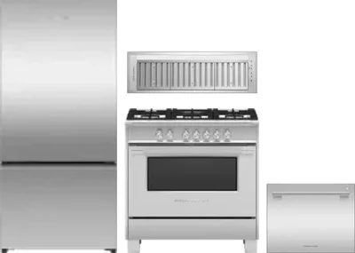 4 Piece Package Includes Refrigerator, Range, Hood And Dishwasher